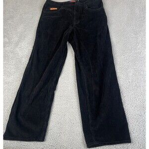 Empyre Tori Corduroy Pants Womens 33 x 28  Black Loose Fit High Rise Skater y2k